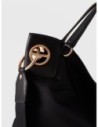 Borsa hobo Large in nylon e pelle Borbonese London – Nero