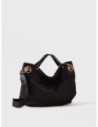 Borsa hobo Medium in nylon e pelle Borbonese London – Nero Borsa hobo Medium in nylon e pelle Borbonese London – Nero
