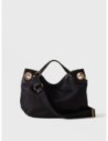 Borsa hobo Medium in nylon e pelle Borbonese London – Nero Borsa hobo Medium in nylon e pelle Borbonese London – Nero