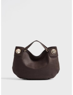Borsa hobo Medium in pelle effetto nabuk Borbonese London – Cacao - foto 1