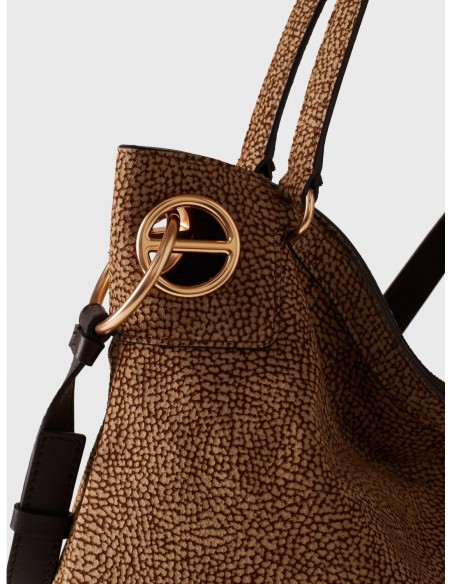 Borsa hobo Large in camoscio Op Borbonese London – Op naturale - foto 4