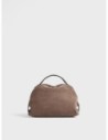 Bauletto Small in crosta scamosciata Borbonese – Cenere/ebano