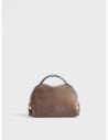 Bauletto Small in crosta scamosciata Borbonese – Cenere/ebano