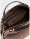 Bauletto Small in crosta scamosciata Borbonese – Cenere/ebano