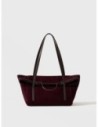 Borsa shopping Medium in crosta scamosciata e pelle Borbonese Wave – Cabernet/cacao
