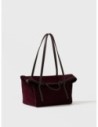 Borsa shopping Medium in crosta scamosciata e pelle Borbonese Wave – Cabernet/cacao