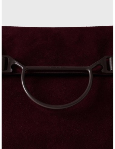 Borsa shopping Medium in crosta scamosciata e pelle Borbonese Wave – Cabernet/cacao - foto 4