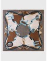 Foulard in twill di seta con cinghie e Op Borbonese – Castagno