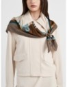 Foulard in twill di seta con cinghie e Op Borbonese – Castagno