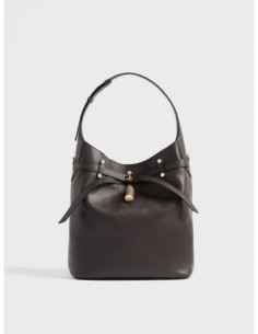 Borsa secchiello Medium in pelle Borbonese Premiere – Cacao - foto 1