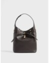 Borsa secchiello Medium in pelle Borbonese Premiere – Cacao