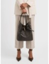 Borsa secchiello Medium in pelle Borbonese Premiere – Cacao