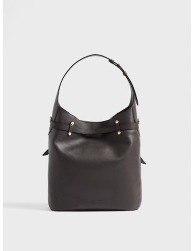 Borsa secchiello Medium in pelle Borbonese Premiere – Cacao - foto 4