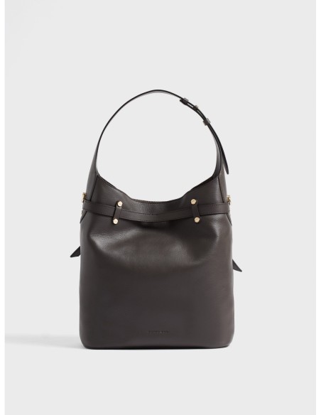 Borsa secchiello Medium in pelle Borbonese Premiere – Cacao - foto 4