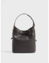 Borsa secchiello Medium in pelle Borbonese Premiere – Cacao