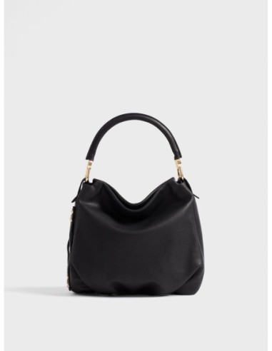 Borsa hobo Small in pelle effetto nabuk Borbonese Bice – Nero - foto 1
