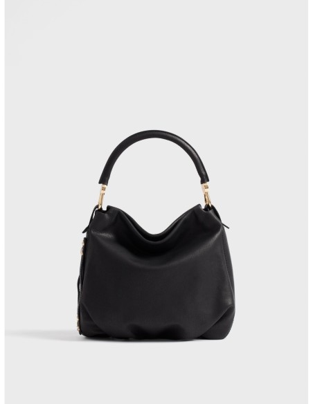 Borsa hobo Small in pelle effetto nabuk Borbonese Bice – Nero - foto 1