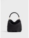 Borsa hobo Small in pelle effetto nabuk Borbonese Bice – Nero