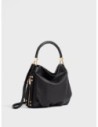 Borsa hobo Small in pelle effetto nabuk Borbonese Bice – Nero