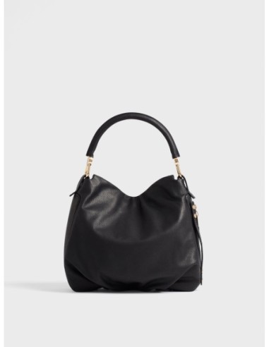 Borsa hobo Small in pelle effetto nabuk Borbonese Bice – Nero - foto 4