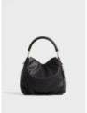 Borsa hobo Small in pelle effetto nabuk Borbonese Bice – Nero