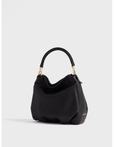 Borsa hobo Small in pelle effetto nabuk Borbonese Bice – Nero - foto 5