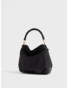 Borsa hobo Small in pelle effetto nabuk Borbonese Bice – Nero
