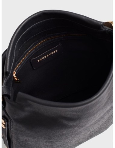 Borsa hobo Small in pelle effetto nabuk Borbonese Bice – Nero - foto 6