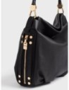 Borsa hobo Small in pelle effetto nabuk Borbonese Bice – Nero