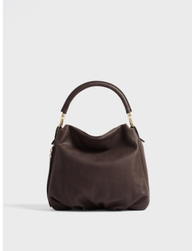 Borsa hobo Small in pelle effetto nabuk Borbonese Bice – Cacao - foto 1