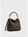 Borsa hobo Small in pelle effetto nabuk Borbonese Bice – Cacao