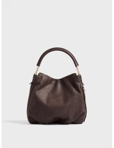 Borsa hobo Small in pelle effetto nabuk Borbonese Bice – Cacao - foto 4