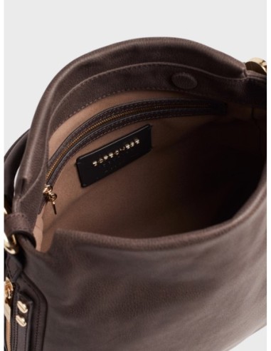 Borsa hobo Small in pelle effetto nabuk Borbonese Bice – Cacao - foto 6