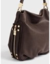 Borsa hobo Small in pelle effetto nabuk Borbonese Bice – Cacao