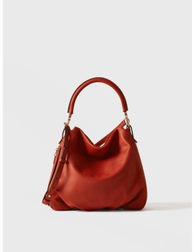 Borsa hobo Small in pelle effetto nabuk Borbonese Bice – Corniola - foto 1