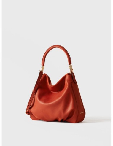 Borsa hobo Small in pelle effetto nabuk Borbonese Bice – Corniola - foto 5
