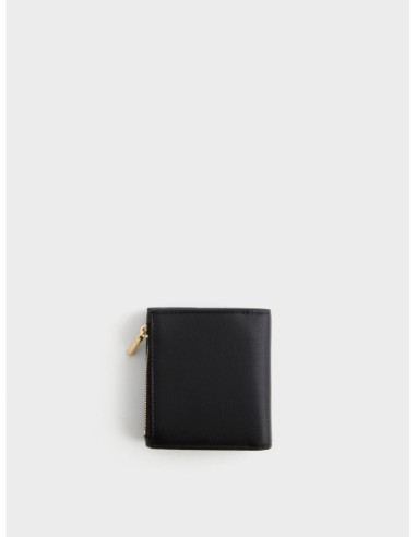 Portafoglio Small con patta e vite decorativa in pelle Borbonese Essence – Nero - foto 3