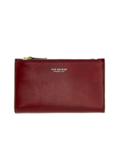 Pochette porta cellulare a tracolla in pelle The Bridge Lara – Barolo/Oro - foto 1