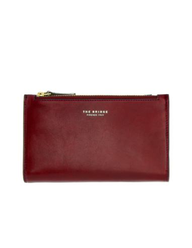Pochette porta cellulare a tracolla in pelle The Bridge Lara – Barolo/Oro - foto 1