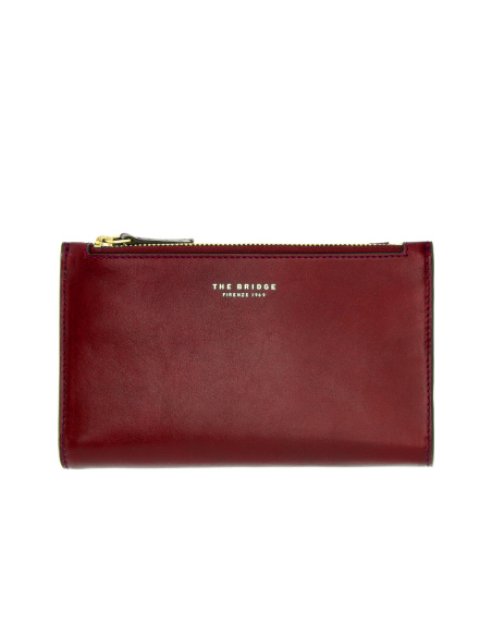 Pochette porta cellulare a tracolla in pelle The Bridge Lara – Barolo/Oro - foto 1