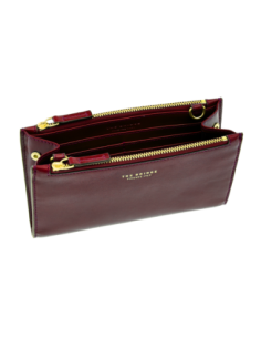 Pochette porta cellulare a tracolla in pelle The Bridge Lara – Barolo/Oro - foto 1 2