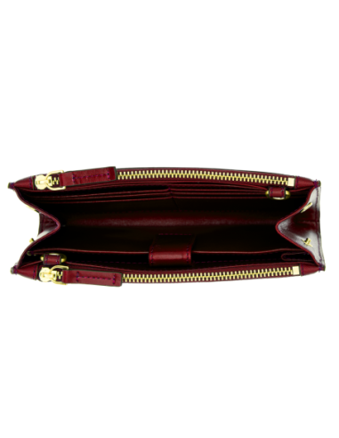 Pochette porta cellulare a tracolla in pelle The Bridge Lara – Barolo/Oro - foto 3