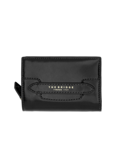 Portafoglio medio donna con zip in pelle The Bridge Lucrezia – Nero/Oro - foto 1