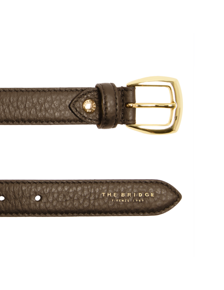 Cintura donna in pelle con grana The Bridge Berenice – Moka/Oro - foto 3