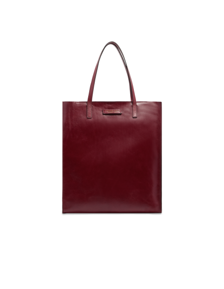 Borsa shopper verticale in pelle The Bridge Mirra – Barolo/Oro - foto 1