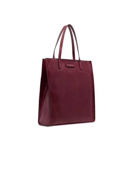 Borsa shopper verticale in pelle The Bridge Mirra – Barolo/Oro - foto 2