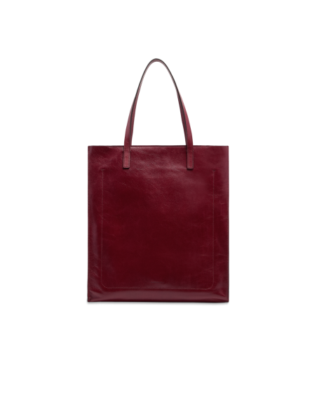 Borsa shopper verticale in pelle The Bridge Mirra – Barolo/Oro - foto 3
