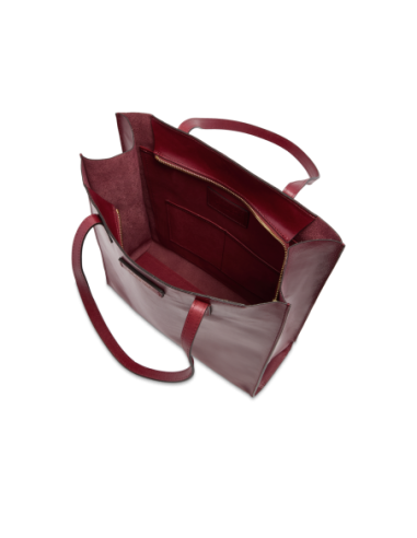 Borsa shopper verticale in pelle The Bridge Mirra – Barolo/Oro - foto 4