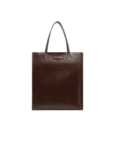 Borsa shopper verticale in pelle The Bridge Mirra – Moka/Oro - foto 1