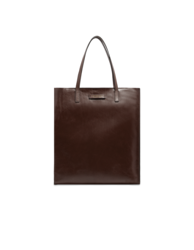 Borsa shopper verticale in pelle The Bridge Mirra – Moka/Oro - foto 1